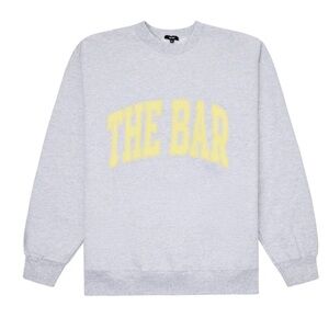 NWT The Bar Varsity Sweatshirt in Sold Out Light Heather Grey/Lemon